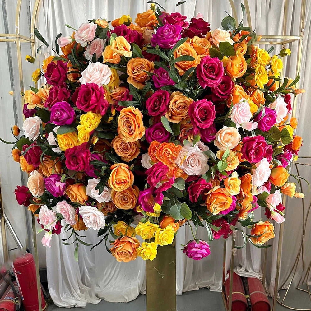 80/70/60/50/30cm Artificial Pink Large Flower Ball, Table Centerpiece for Special Event Decor, Floral Arrangement