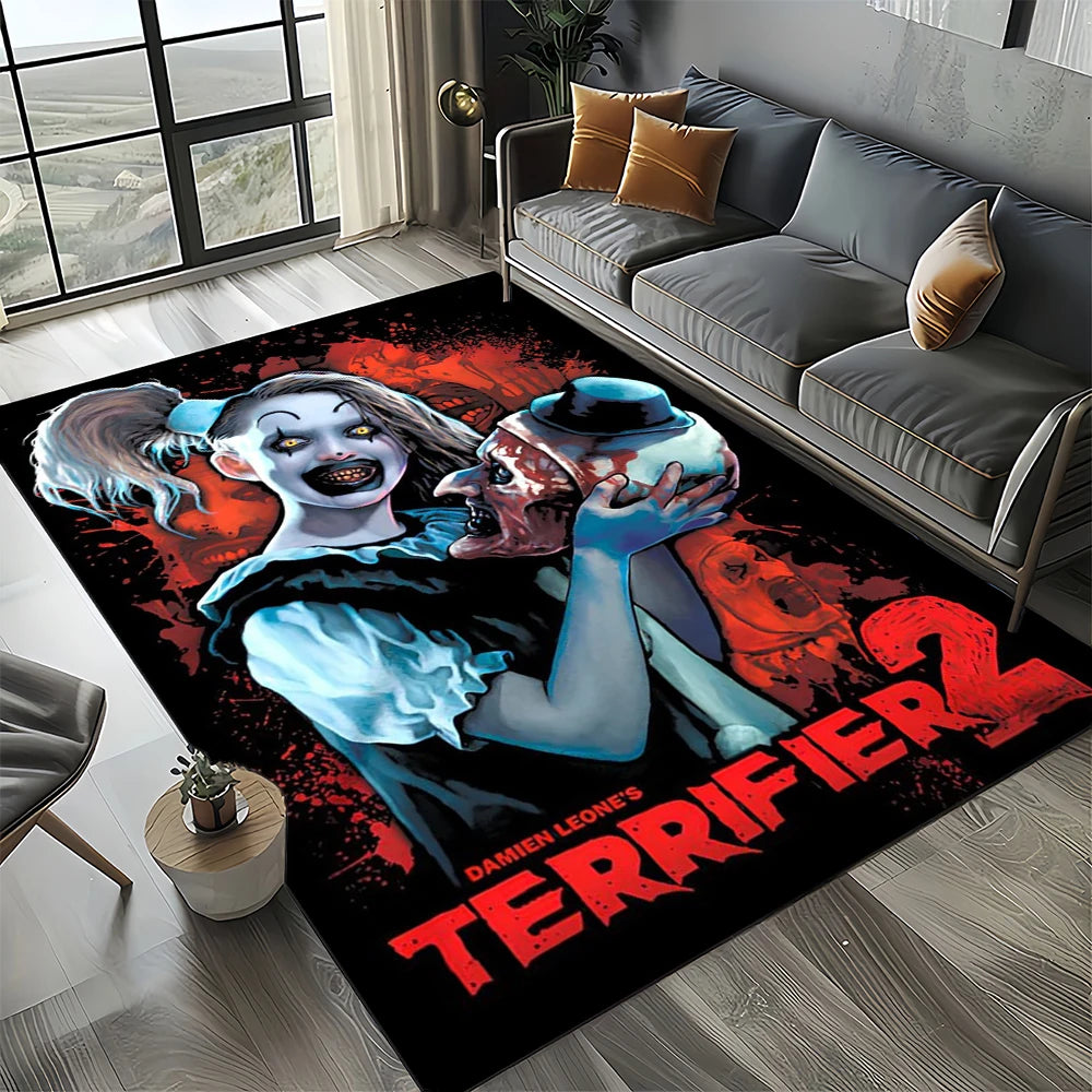 27 Style Terrifier Horror Movie Halloween Gift Area Rug Carpet for Living Room Bedroom Home Decor,kids Non-slip for Sofa Doormat