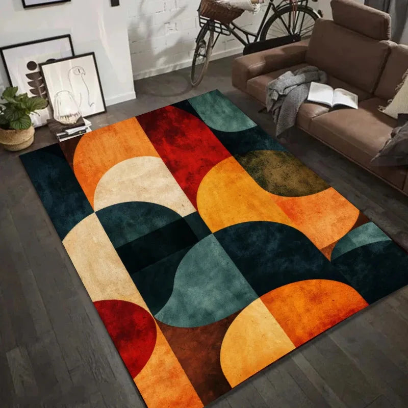 VIKAMA Abstract Geometric Rug Modern Art Deco Soft Area Rug For Living Room Bedroom Home Decor