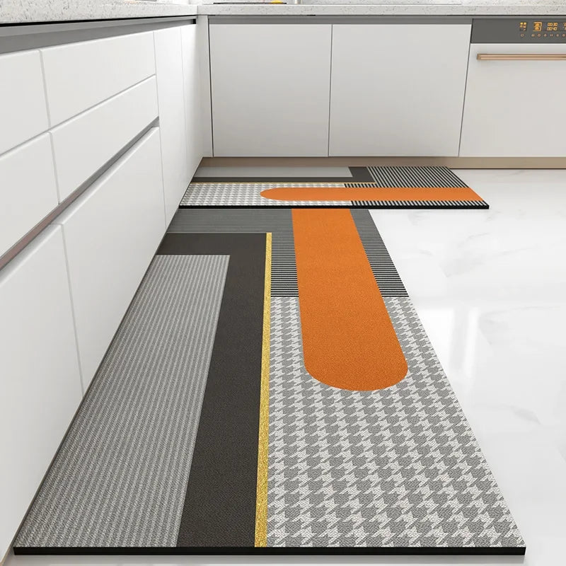 Kichen Vinyl Rug Anti Fatigue Floor Mats Pvc Waterproof Non-slip Carpet Runner Home Decor Long Rugs שטיח למטבח Alfombra Cocina