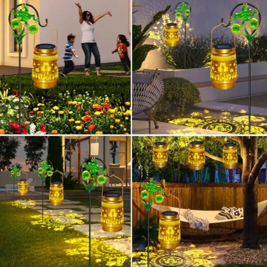 Outdoor Waterproof with Shepherd Hook, Christmas Decorations Birthday Gifts for Women Mom Grandma, Hanging Solar Lights, Cute Fun