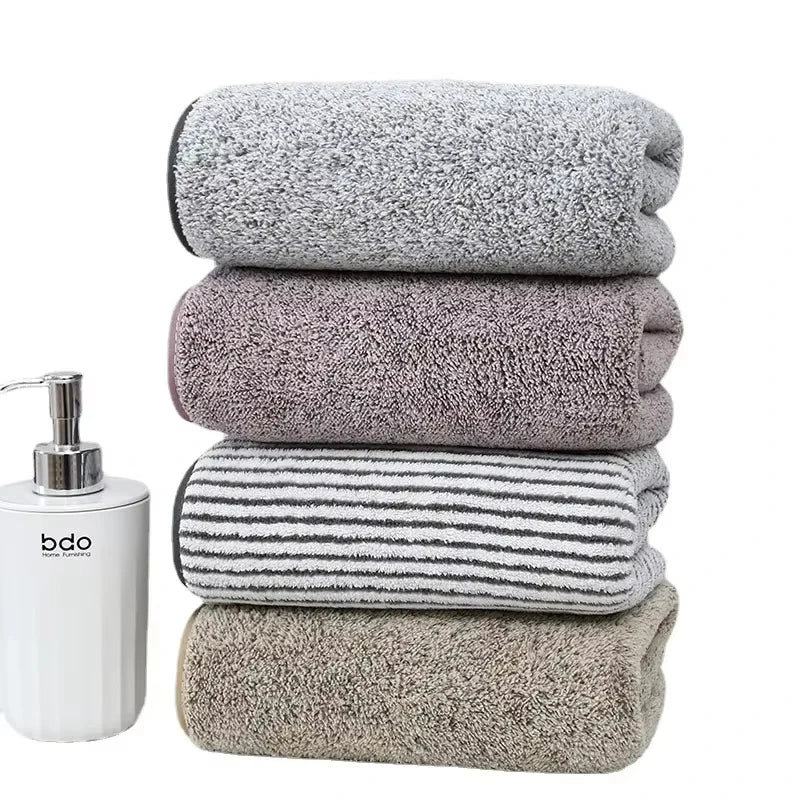 Adult bamboo charcoal fiber velvet bath towel, absorbent, soft, fast drying, high-quality, suitable for hotels and beauty salons