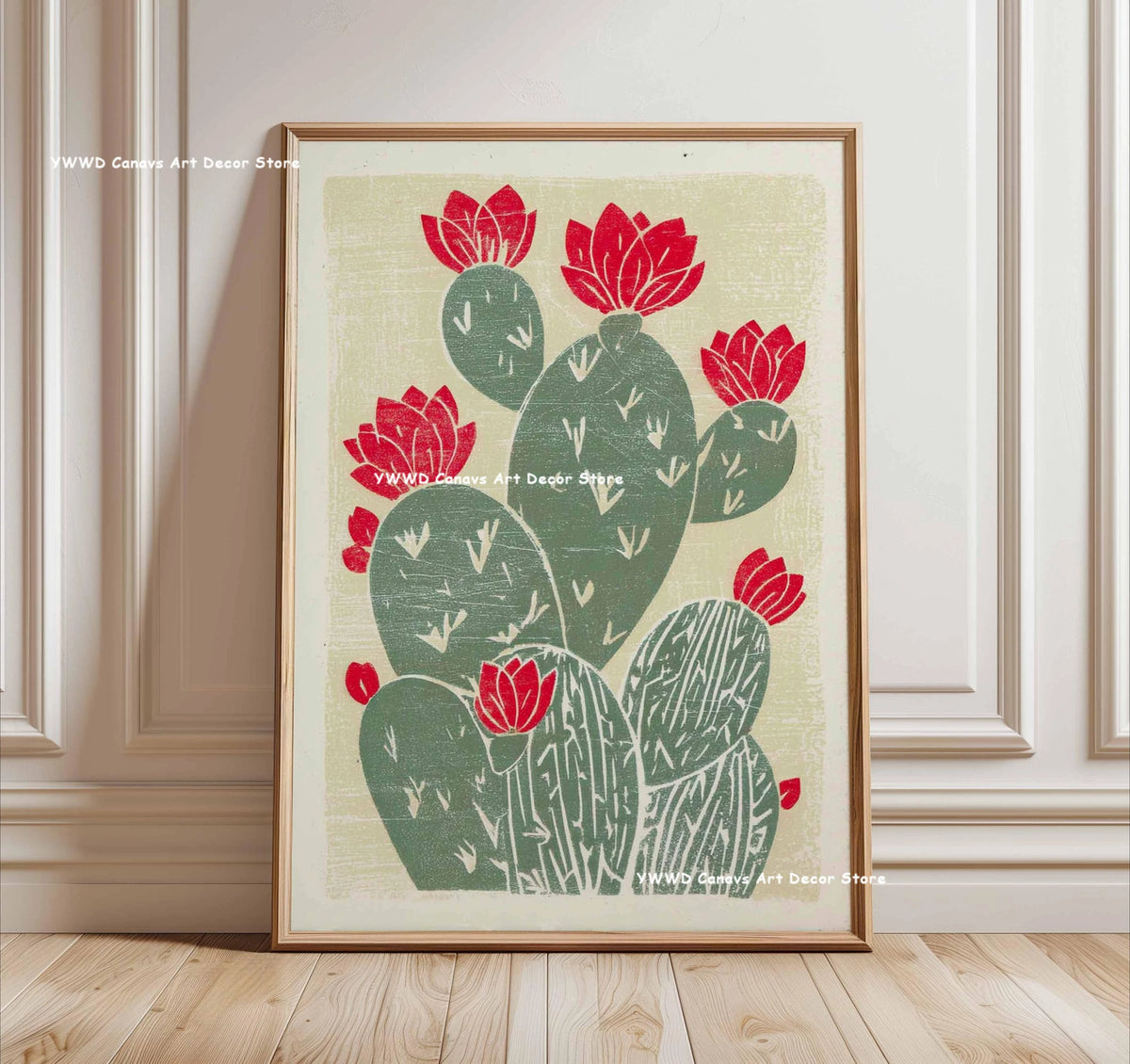 Bohemian Cactus Desert Canvas Poster Mexico Smallest Architectural Artwork Western Plant Wall Art Print for Modern Home Decor