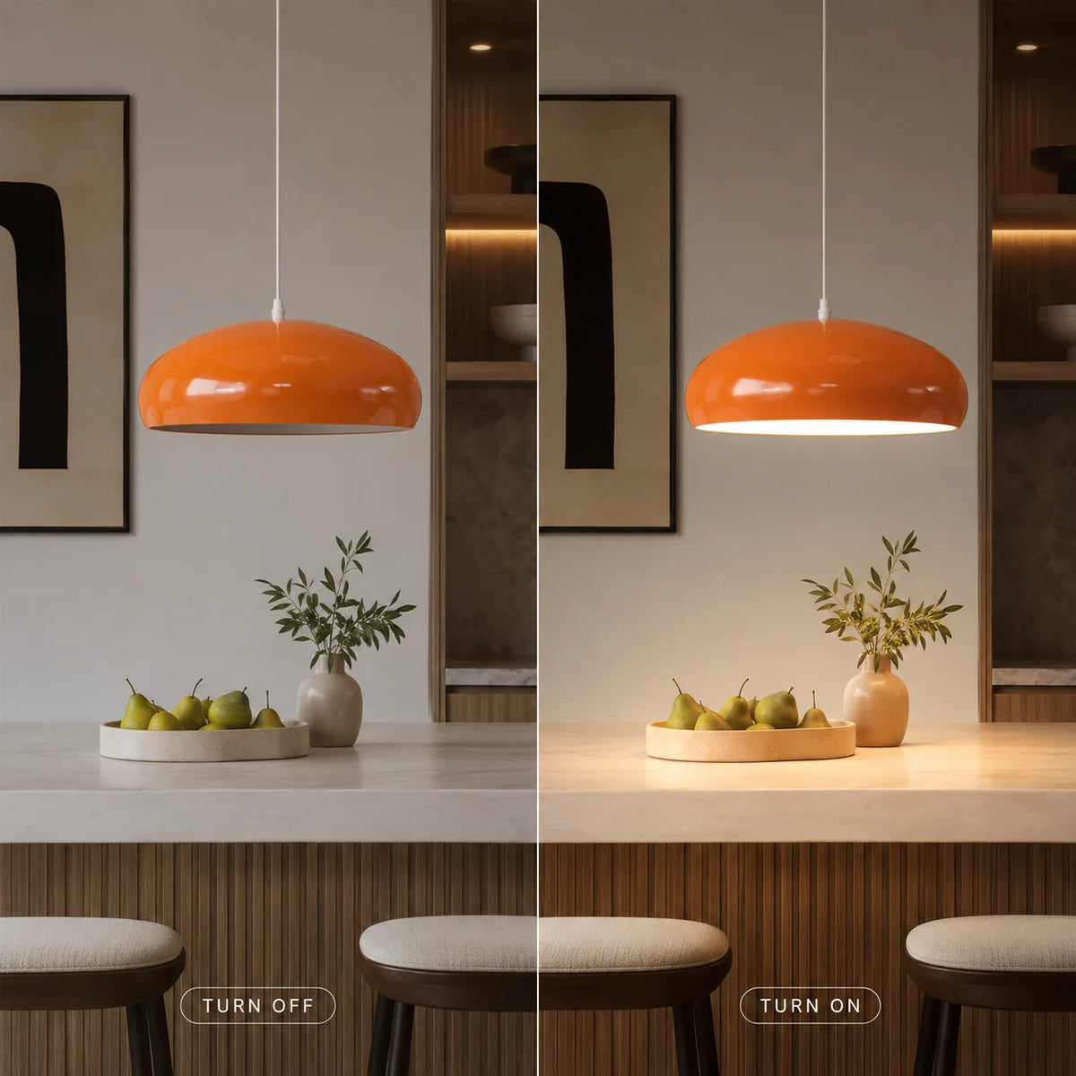 JOYINLED Orange Restaurant Chandelier Modern Round Room Decoration Pendant Light Nordic Living Room Bedroom Bar Light Fixture