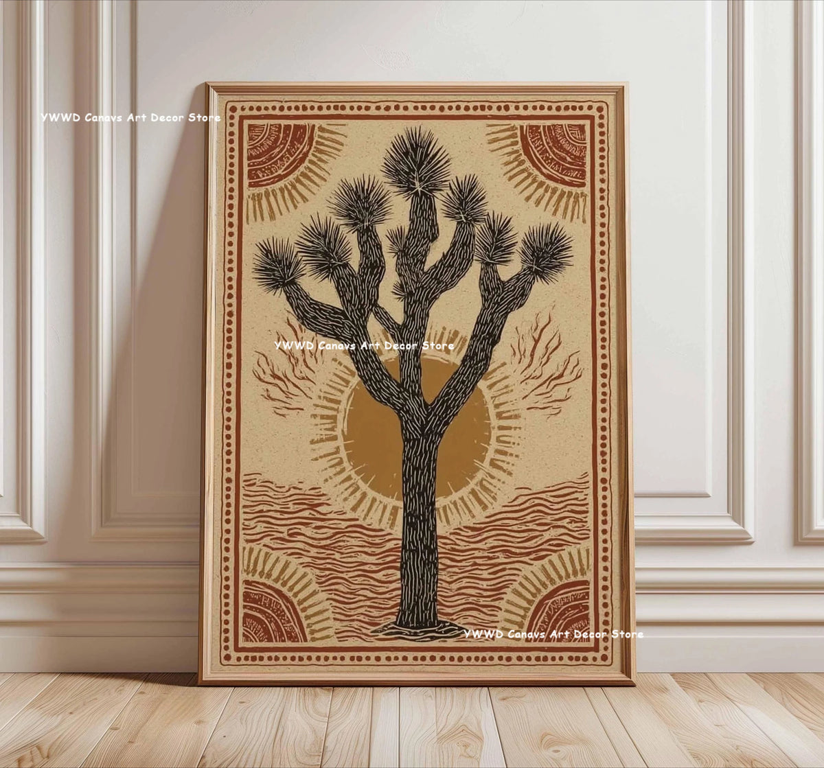 Bohemian Cactus Desert Canvas Poster Mexico Smallest Architectural Artwork Western Plant Wall Art Print for Modern Home Decor