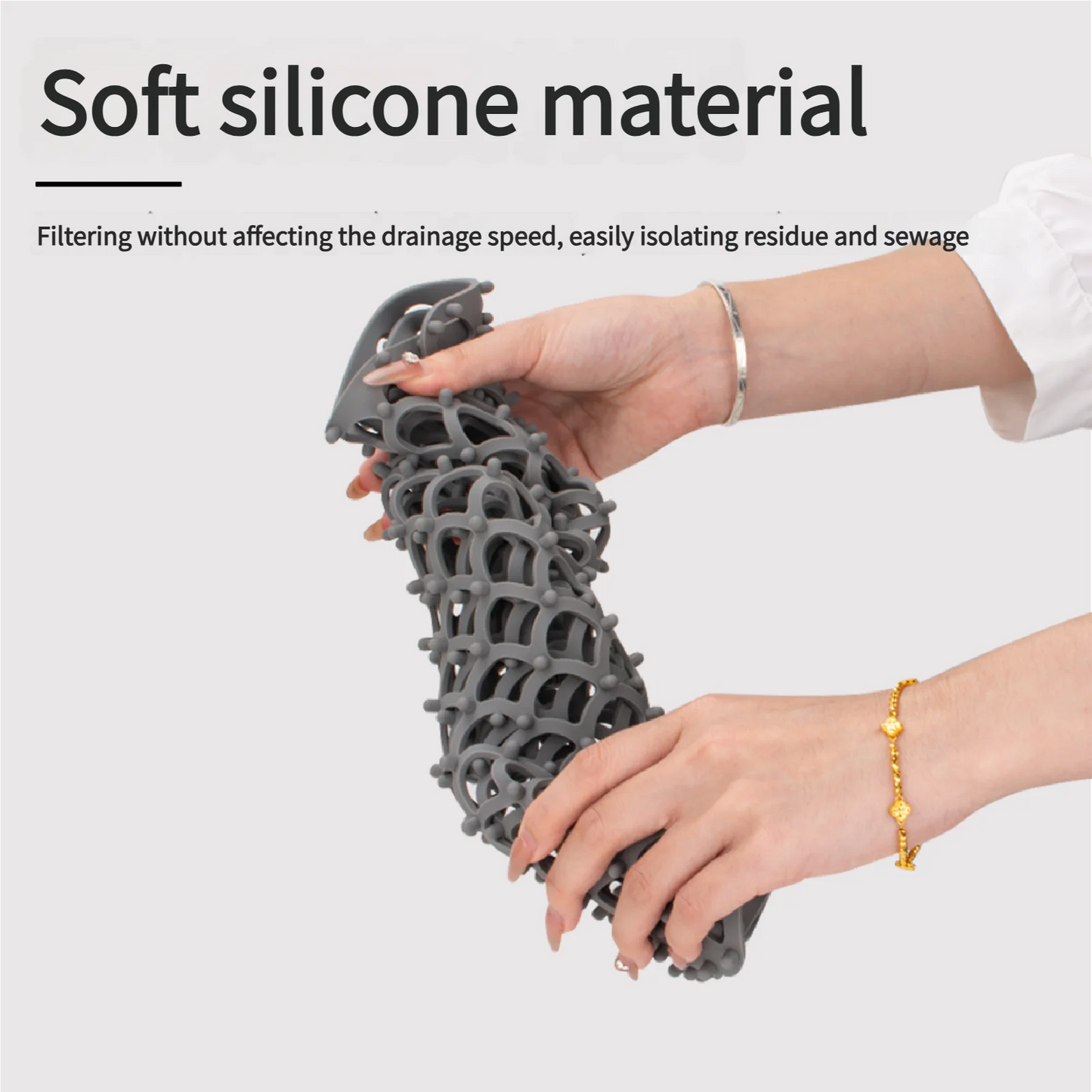 Kitchen Durable Silicone Sink Drainage Mat, MultipurposeNo n-Slip Soaking Pad, Hollow Silicone Sink Mat,Dish Drying Pad
