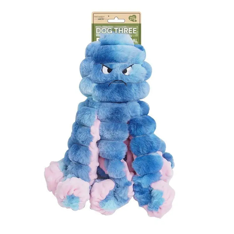 Squeaky Crinkle Octopus Dog Toy Interactive Bite-Resistant Plush for Large Small Dogs Stress Relief