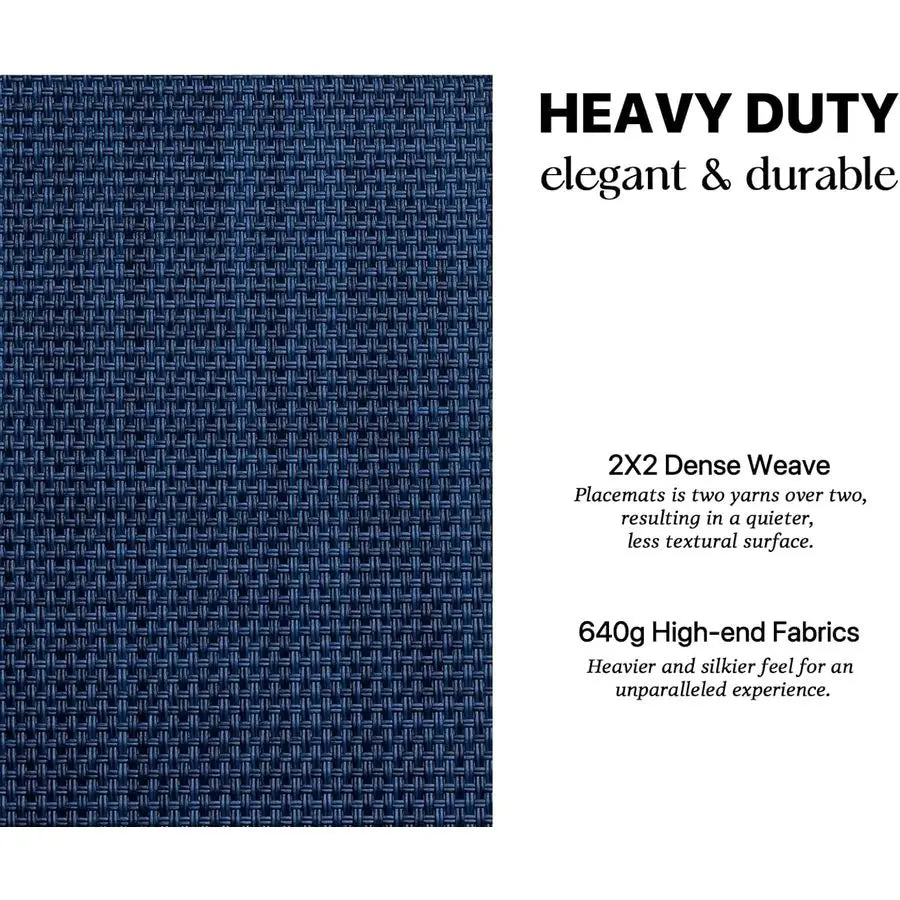PlaceMats Set of 12 Vinyl Plastic Woven Place Mats for Kitchen Table Indoor Outdoor Washable PlaceMats Wipeable Dining Table Mat