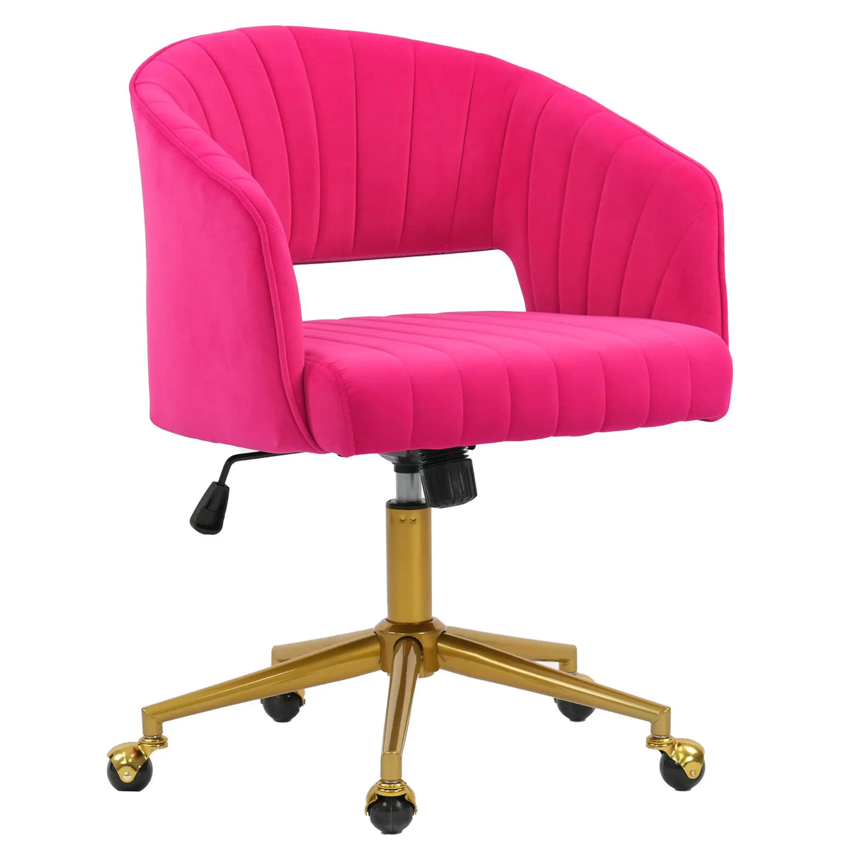 Home Office Swivel Velvet Desk Chair Modern Tufted Accent Armchair with Gold Base Ergonomic Computer Task Stool for Living Room