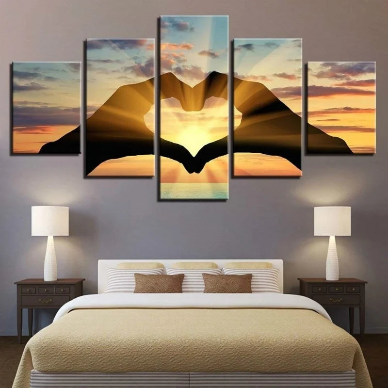 World Map Canvas Painting Flowers Landscape 5 Panel Poster Living Room Bedroom Decoration Art Prints Home Decor Wall Pictures