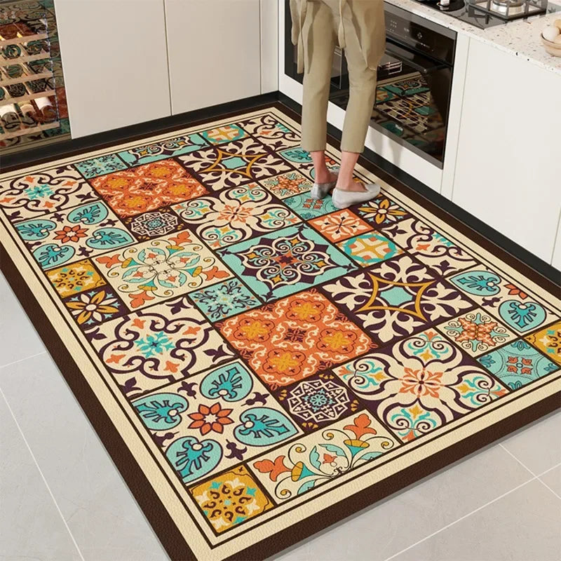 Kitchen Mat Pvc Waterproof Oil-proof Carpet Leather Large Rug Non-slip Floor Mats Area Rugs Pvc Alfombra Cocina Vinilica
