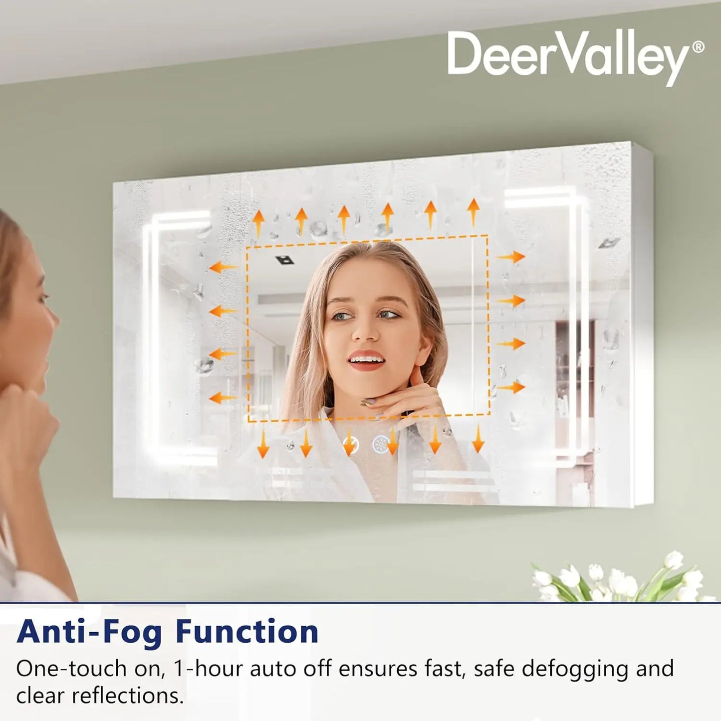 Medicine Cabinets for Bathroom with Mirror, 39.97"x 23.62" Wall Mounted LED Medicine Cabinet Organizer, Customized