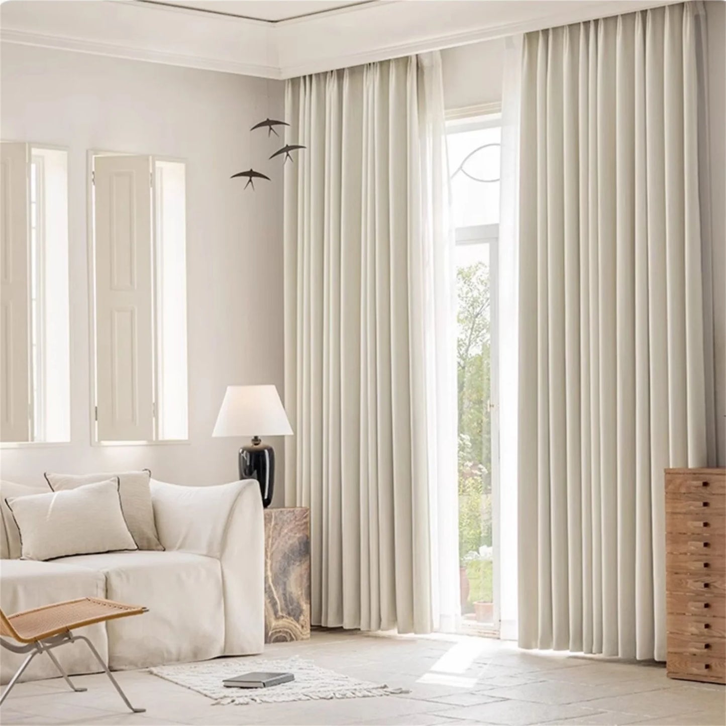 2PCS Linen Weave Curtains for Bedroom Vintage Pinch Pleated Light Window Draperies Privacy for Living Room Dining Home Office