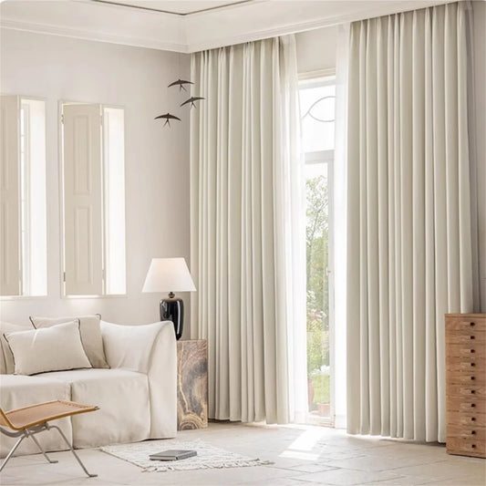 2PCS Linen Weave Curtains for Bedroom Vintage Pinch Pleated Light Window Draperies Privacy for Living Room Dining Home Office
