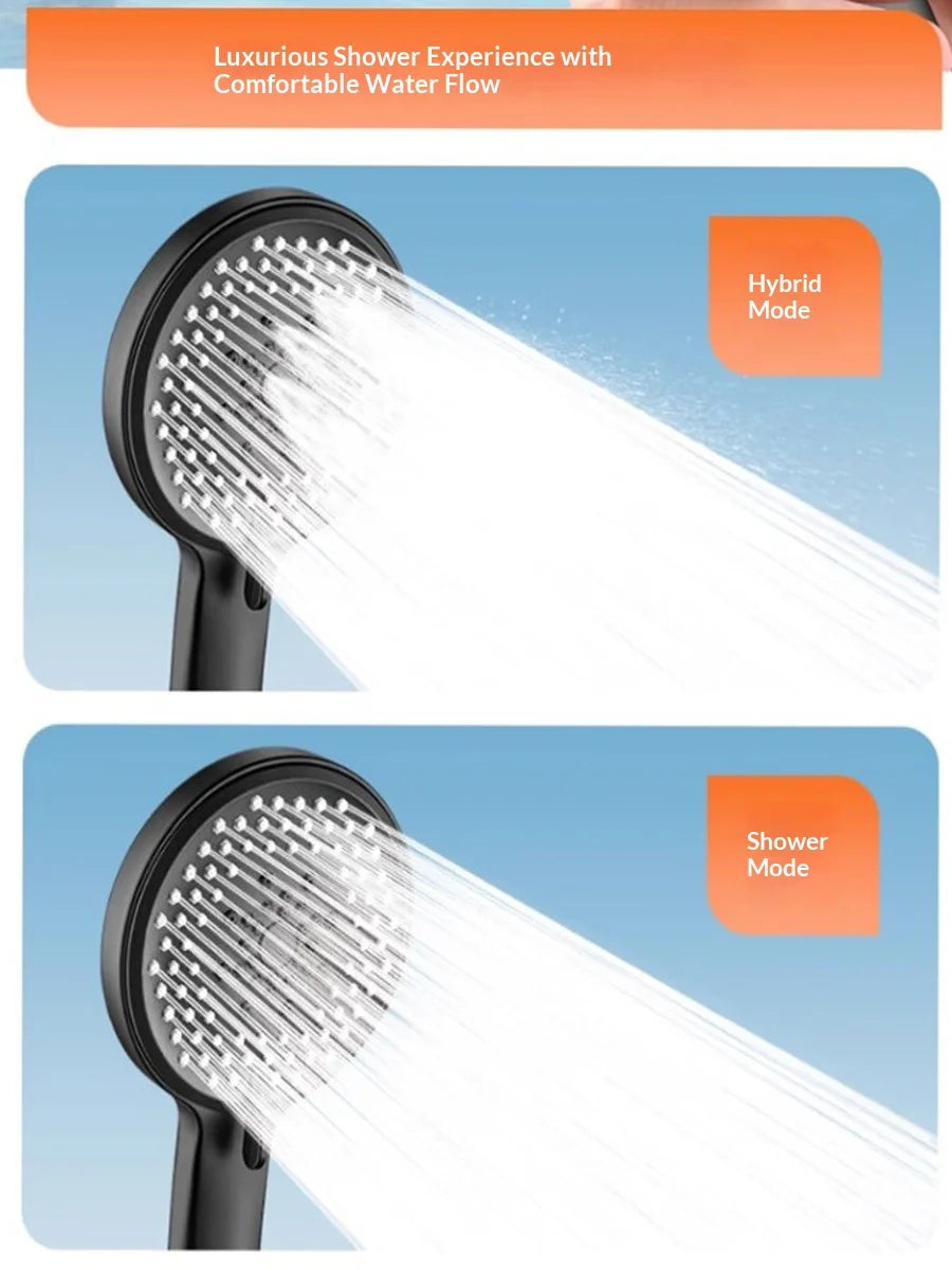 High Pressure Shower Head ABS Handheld Shower Sprayer Black Silver Multifunctional Bathroom Bath Shower Head