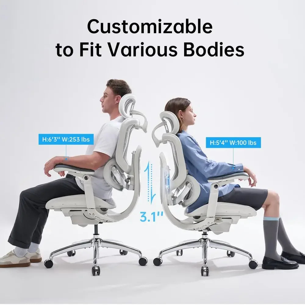 Doro C300 Pro V2 Ergonomic Office Chair, FullBody Adaptive Support 8D Armrests amp Breathable Mesh, Comfy High Back Computer Designed