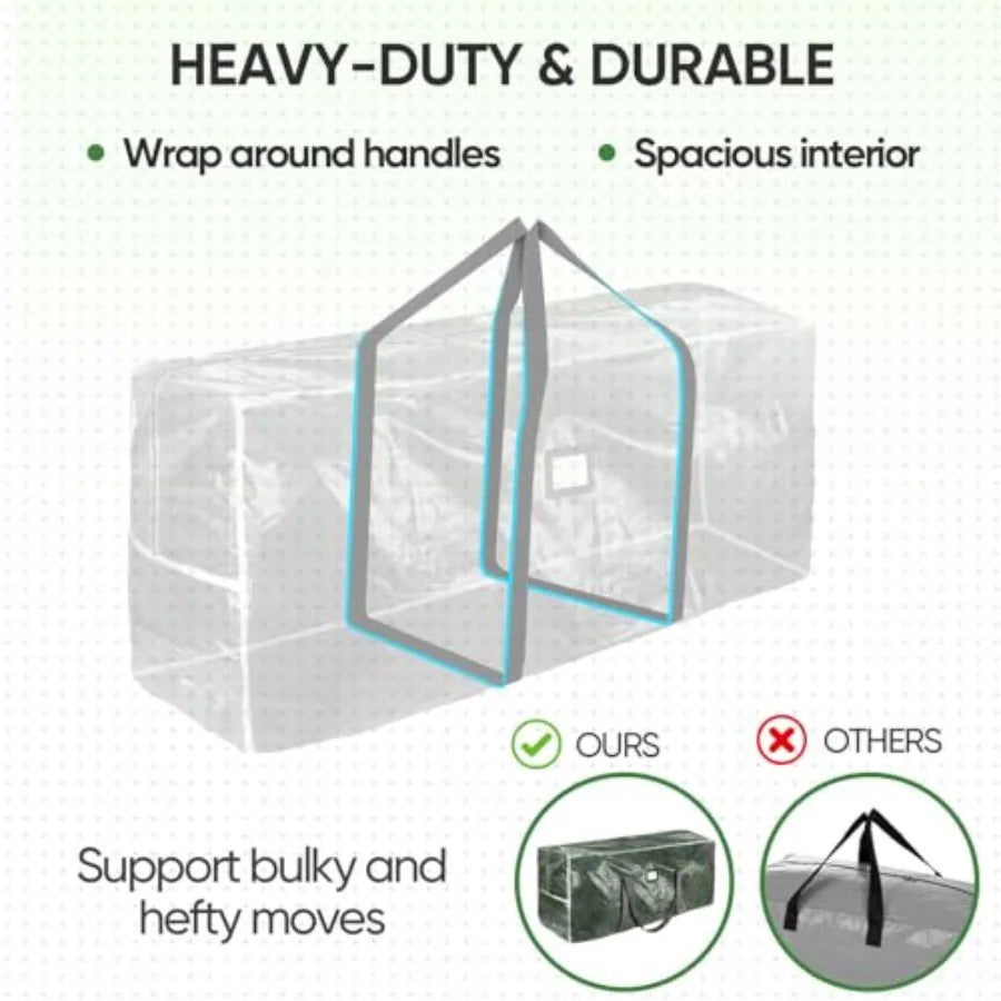 Christmas Tree Storage Bag, Heavy Duty Extra Large Artificial Christmas Tree Bag with Reinforced Handles and Dual Zippers Wide