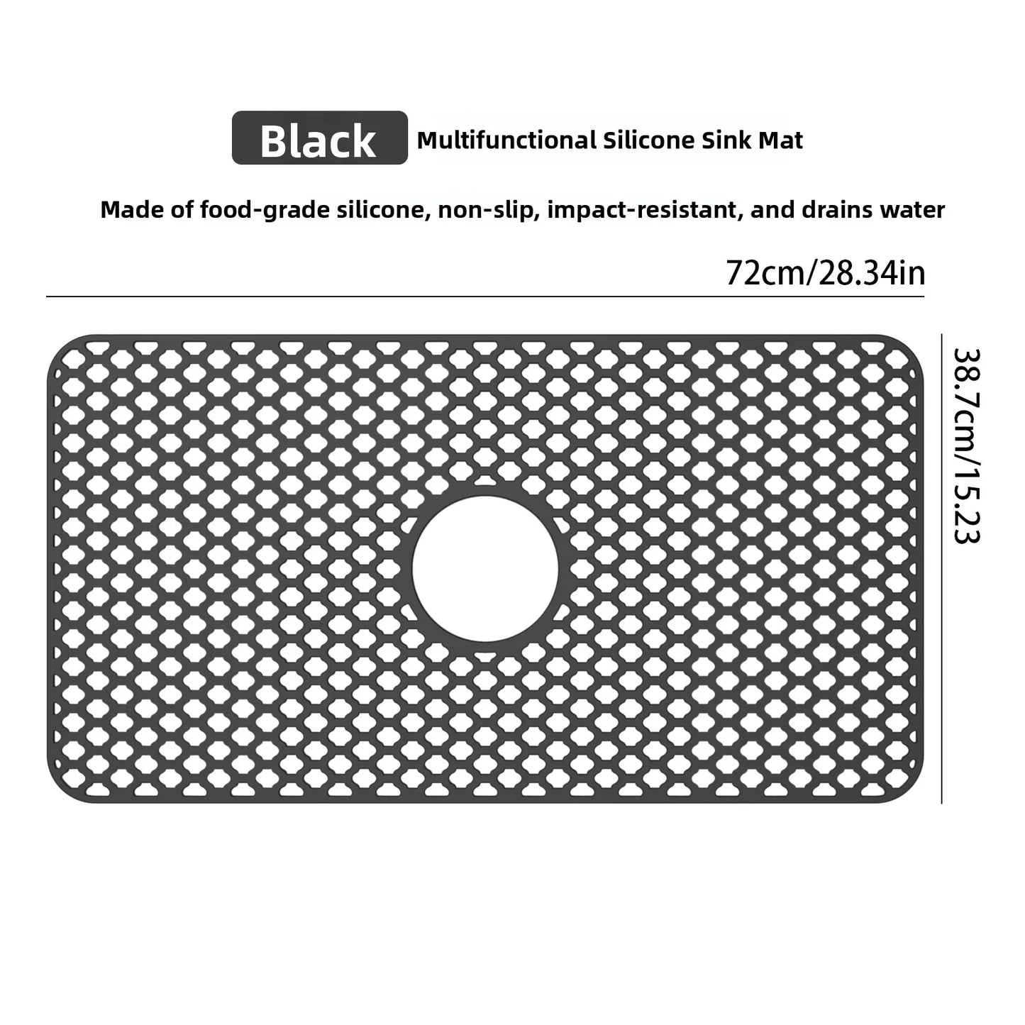 Kitchen Sink Silicone Mat Anti-Scratch Honeycomb Pad Dishwashing Basin Hollow Bottom Draining Pad Non-Slip Sink Mat