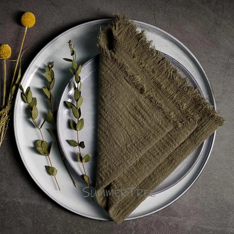 20PCS Large Napkins Cotton Gauze 41x41cm Muslin Cloth Tea Towels Dinner Retro Cheesecloth Wedding Party Rustic Table Decoration