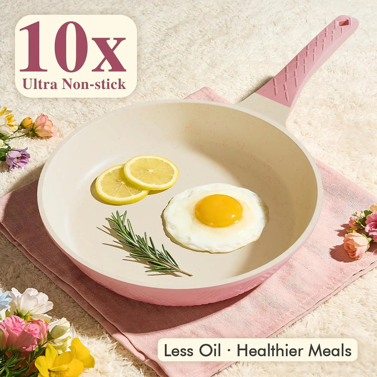 Pink Cookware Set 26 Pieces Non Stick Pots Pans Induction Safe Steamer Silicone Utensils Housewarming Gift Frying Pan PFOS PFOA