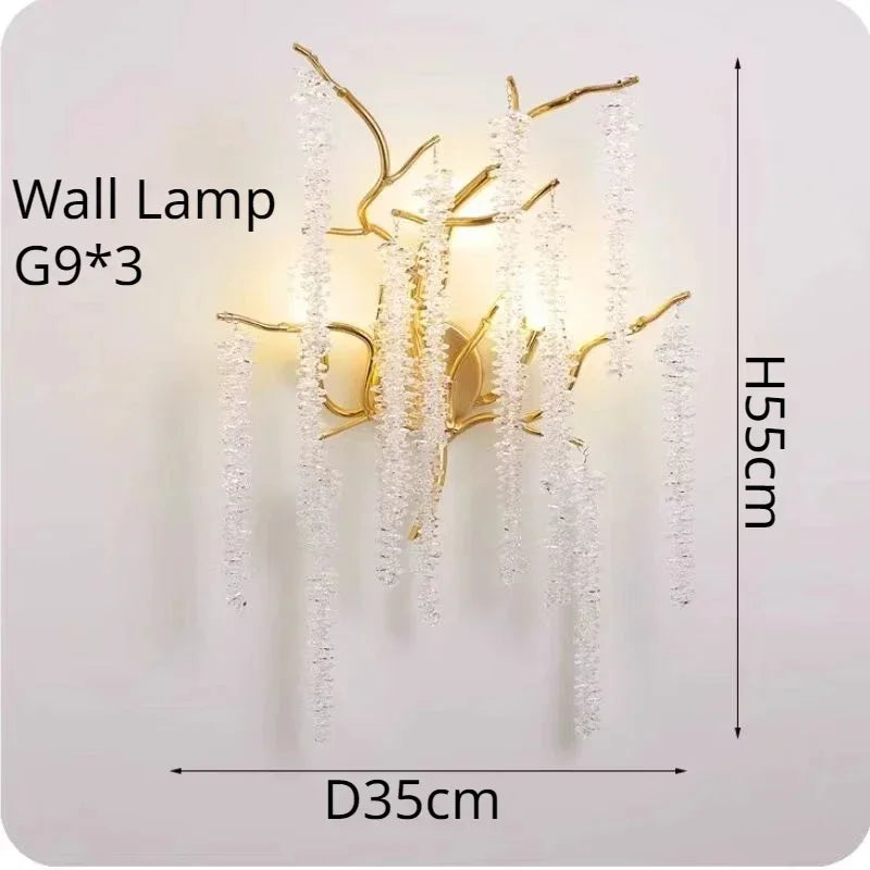 Branch-shaped Crystal Chandelier Living Room Art Home Decoration Indoor Loft Bedroom Ceiling Modern Luxury LED Chandelier Lustre