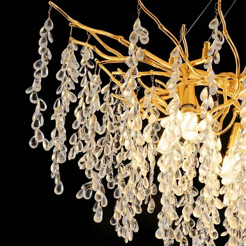 Branch-shaped Crystal Chandelier Living Room Art Home Decoration Indoor Loft Bedroom Ceiling Modern Luxury LED Chandelier Lustre