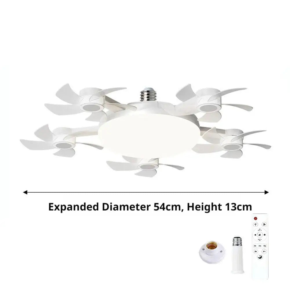 LED Drone Style Ceiling Fan Light E27 Base Silent Brushless Motor Remote Control Three Speed Dimming forBedroom Dining Room Home