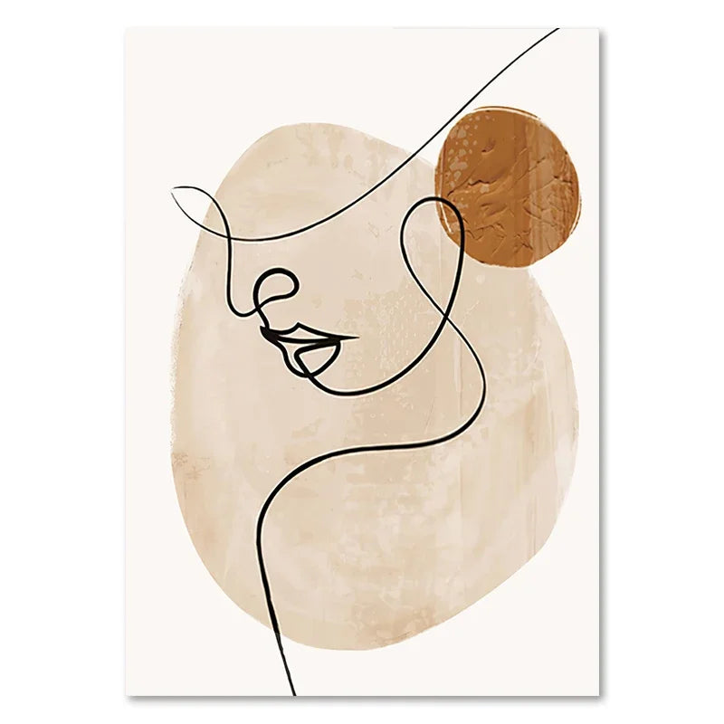 Abstract Geometric Poster Matisse Face Line Canvas Painting Nordic Modern Living Room Wall Art Print Picture for Home Decor