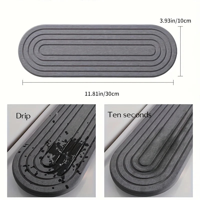 1PCS Absorbent Stone Tray for Kitchen Bathroom Countertop Quick-Dry Sink Holder Faucet Diatomite Mats - Kitchen Accessory