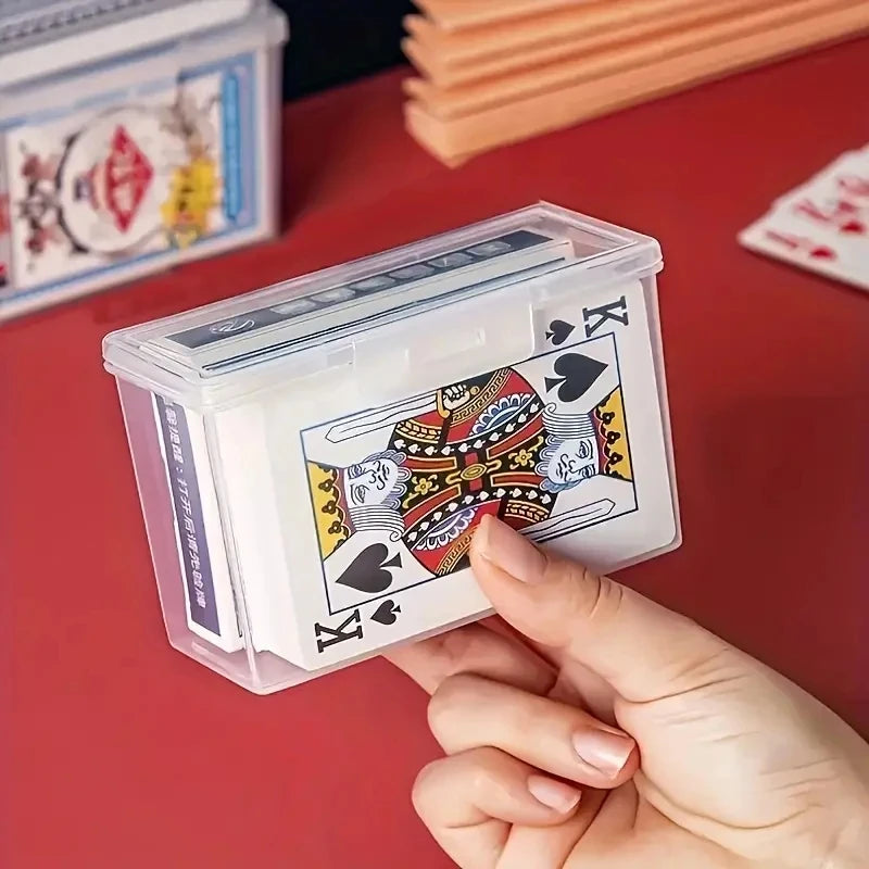 1/3/4pcs Playing Card Box, Clear Deck Case, Two Poker Images Can Be Placed (NO Cards) Christmas Gift