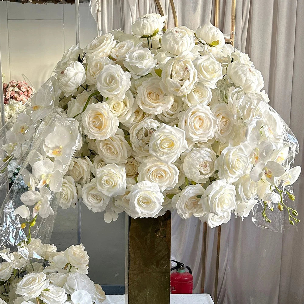 80/70/60/50/30cm Artificial Pink Large Flower Ball, Table Centerpiece for Special Event Decor, Floral Arrangement