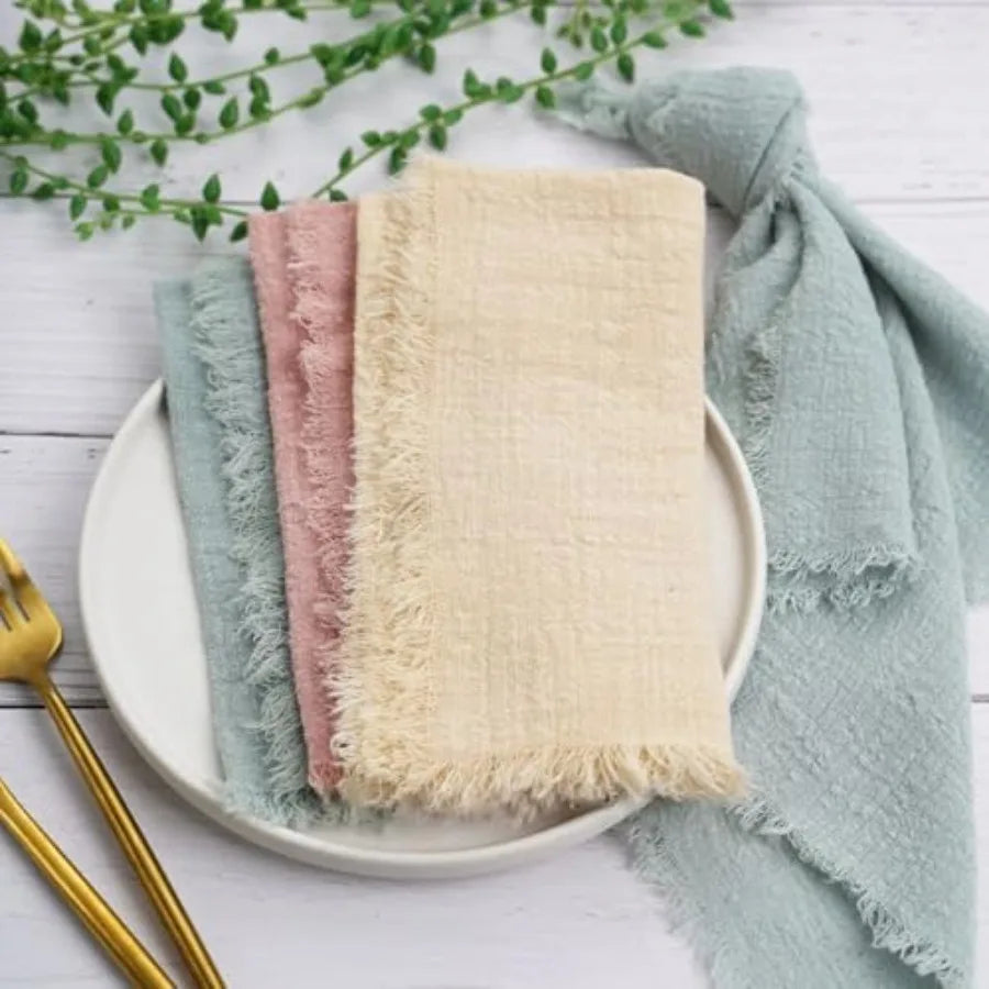 20pcs 41x41cm Cloth Napkins Cotton Gauze Napkin Tea Towels Retro Cheesecloth for Party Christmas Table Decor Black