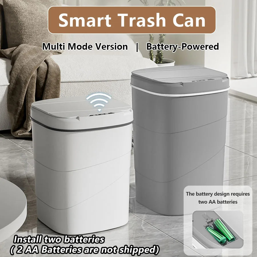 Smart Sensor Touchless Automatic Closing Trash Can Battery Powered for Kitchen Bathroom House Office