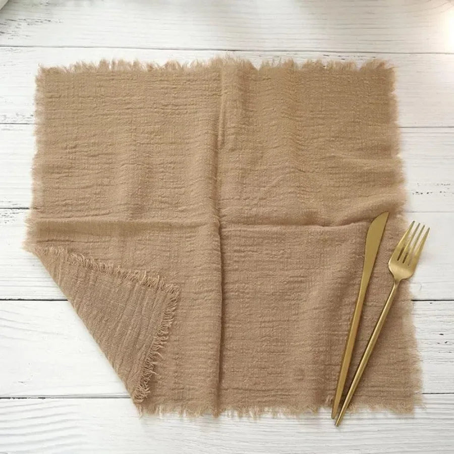 20pcs 41x41cm Cloth Napkins Cotton Gauze Napkin Tea Towels Retro Cheesecloth for Party Christmas Table Decor Black