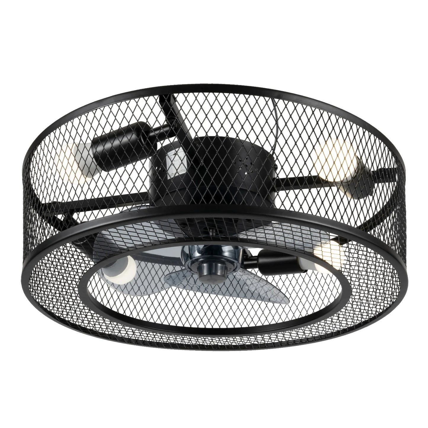 18 Inch Fan Pendant Light Black - Without Light Source E27 * 4 for Living Rooms, Restaurants, Bedrooms Foyers, Farmhouses, Bars