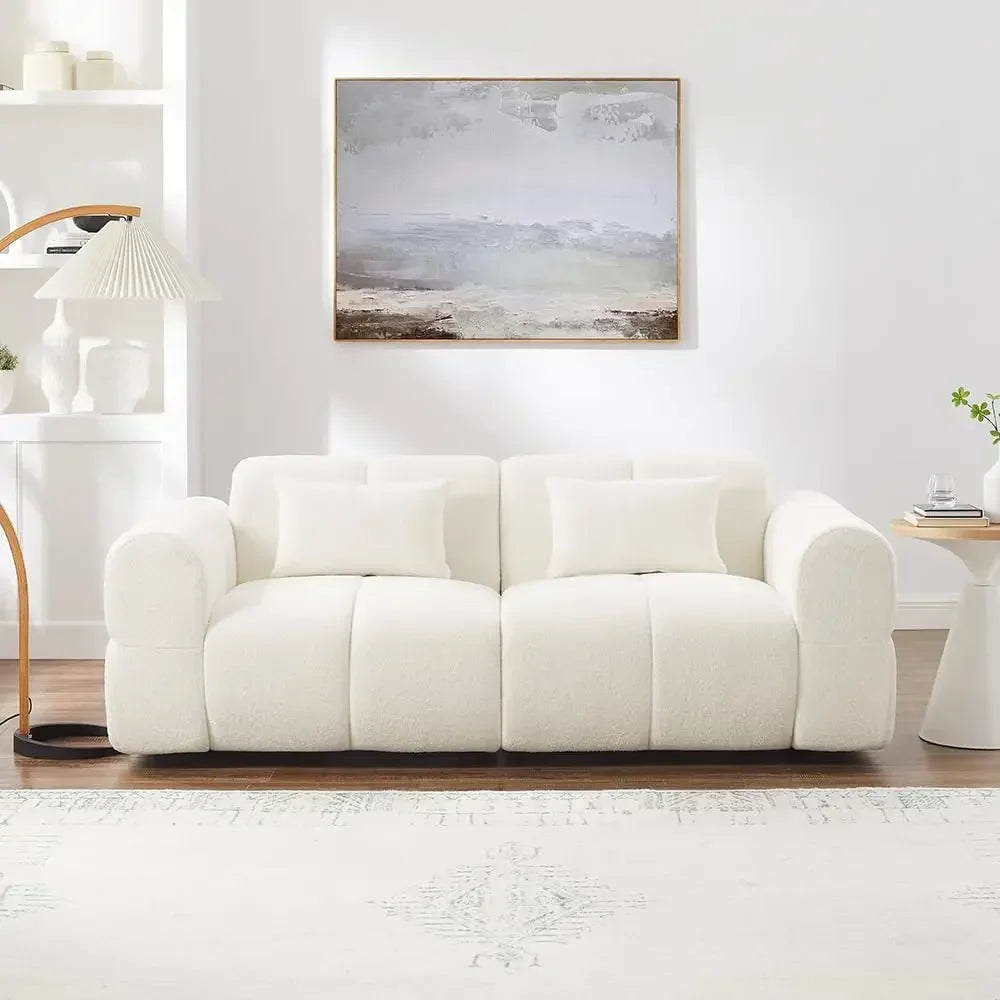 80\" Oversized Boucle Sofa Couch Modern Deep Seat Love Seat Mid-Century Cloud Couch for Living Room Comfortable Customized