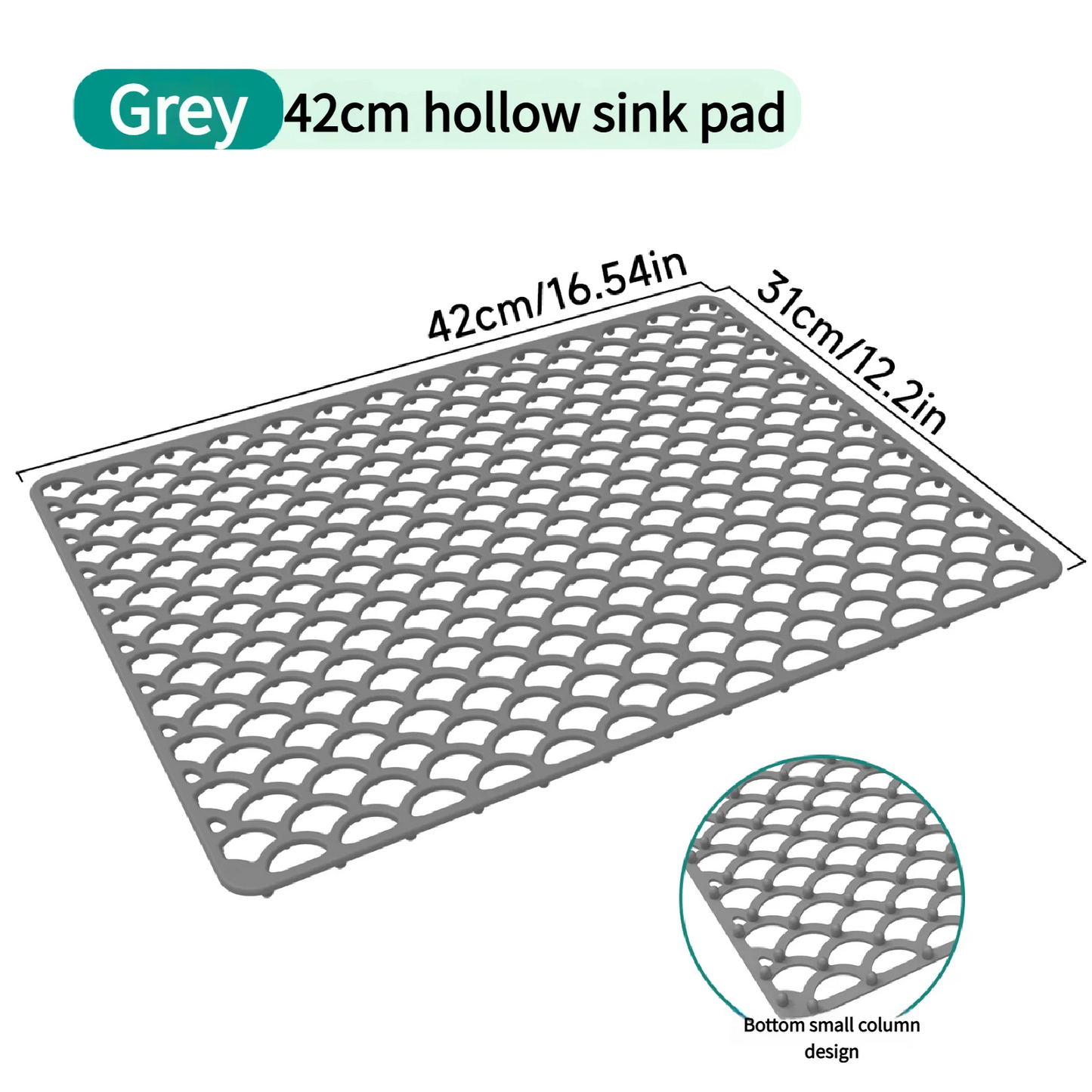 Kitchen Durable Silicone Sink Drainage Mat, MultipurposeNo n-Slip Soaking Pad, Hollow Silicone Sink Mat,Dish Drying Pad