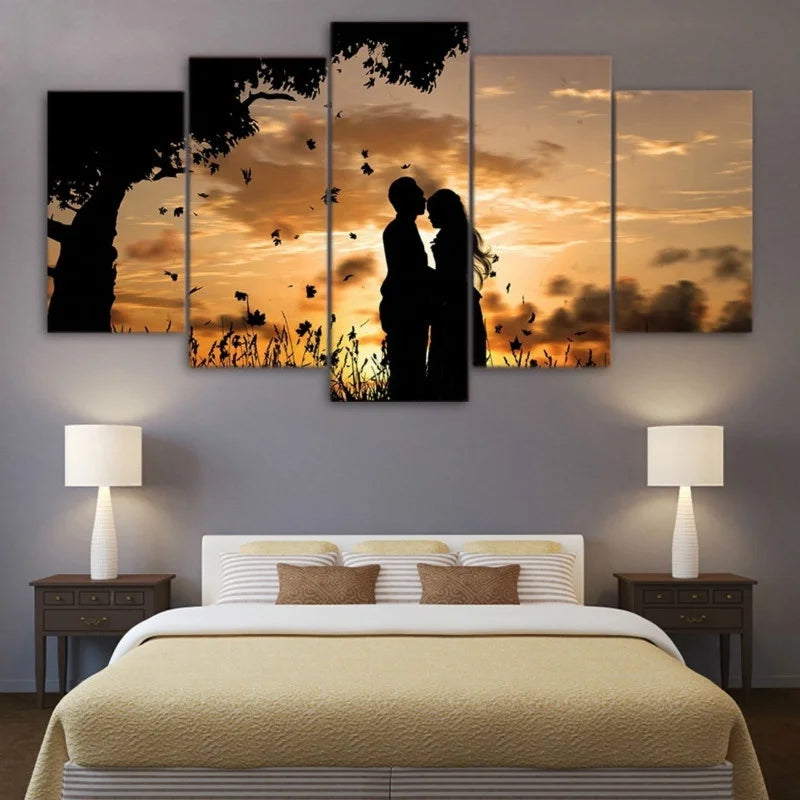 World Map Canvas Painting Flowers Landscape 5 Panel Poster Living Room Bedroom Decoration Art Prints Home Decor Wall Pictures