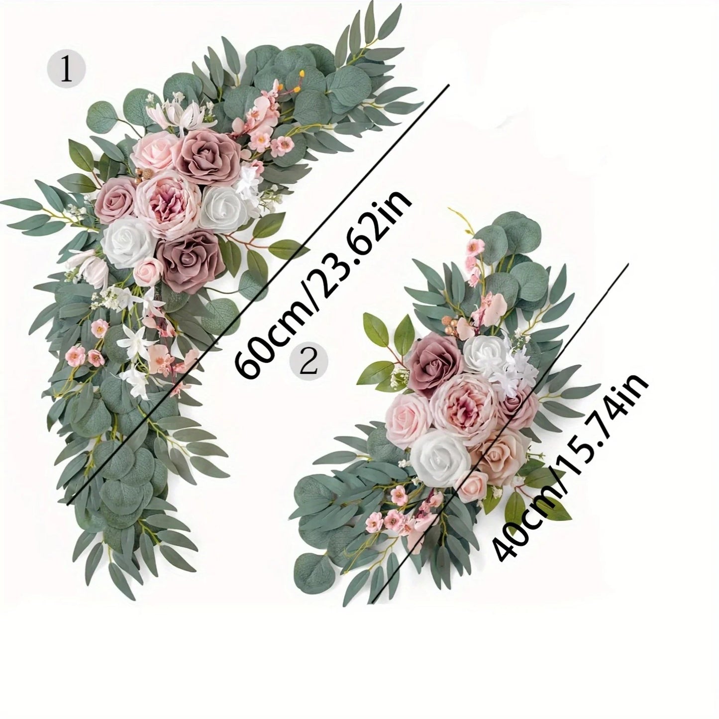 2pcs Decoration Flowers, Artificial Rose Wreaths ,Suitable for Outdoor Decoration, Home Decoration, Arch Decoration