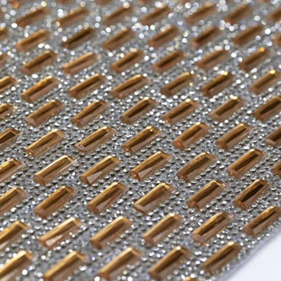 Park Avenue Placemat Rectangular Glass Stone Pattern with Sparkling Rhinestones for Formal Dining Table Settings Events Wedding