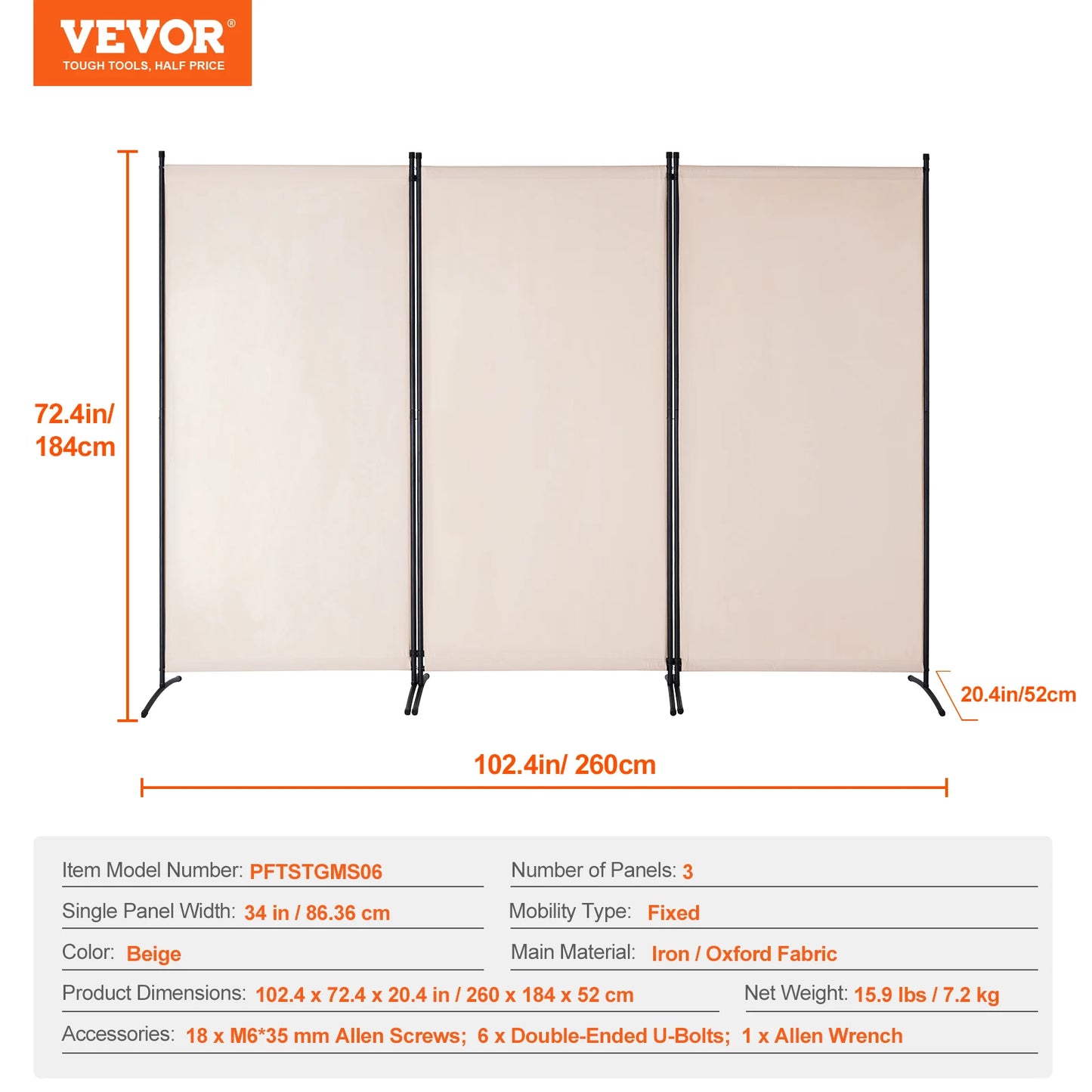 SucceBuy 3/4/6 Panel Room Divider Folding Privacy Screen and Portable Freestanding Room Partition for Office Bedroom Study Hotel