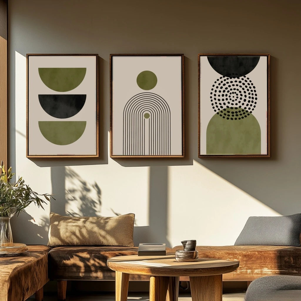 Canvas Painting Abstract  Artwork for Home & Office Decor- Boho Print Modern Mid- Century Style Geometric Line Art Gift Poster