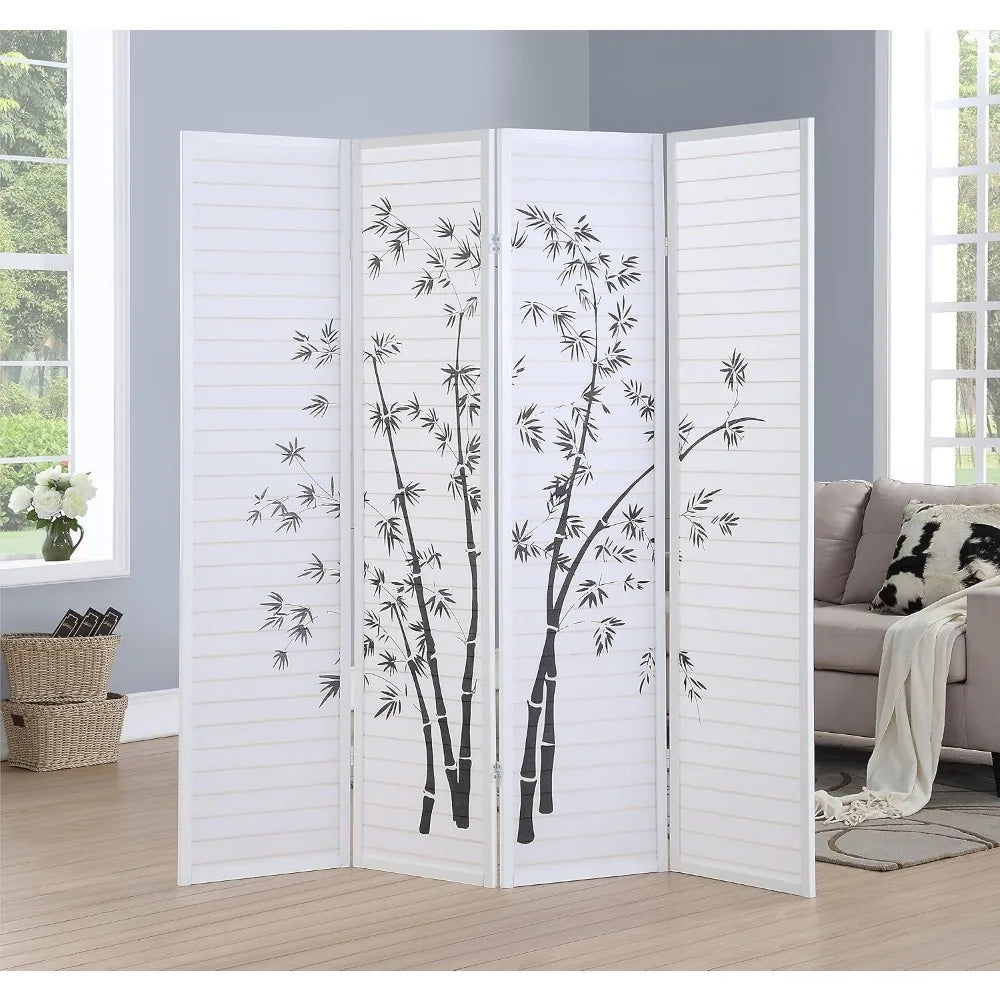 3-Panel Oriental Shoji Room Divider Screen, Black - Japanese-Inspired Privacy Panel, 71" Tall