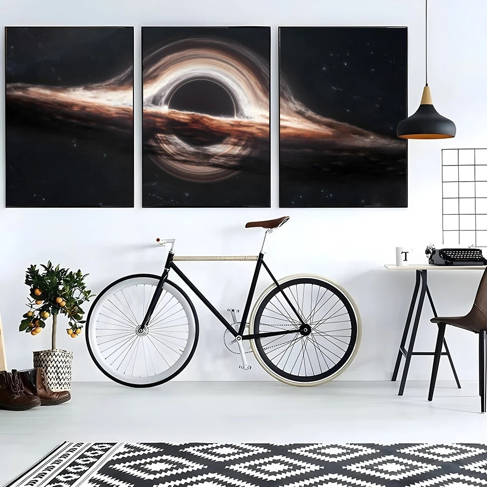 Cool Black Hole Painting Calligraphy Cotton Canvas Wall Art Poster - Aesthetic Painting for Living Room Bedroom Home Decor