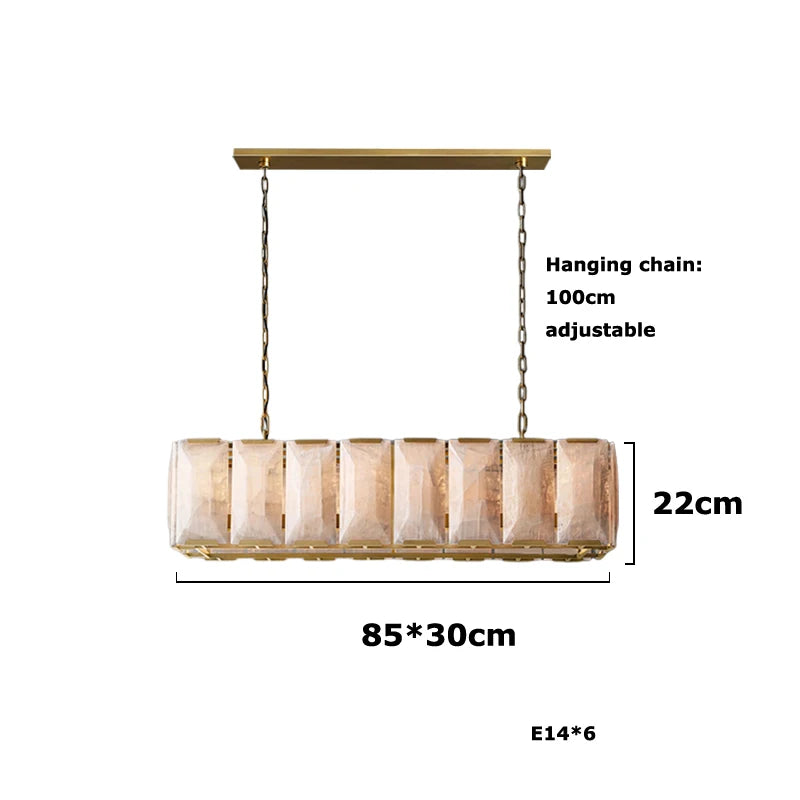 American Alabaster Pendant Chandelier Light for Living Room Dining Room Lustre Suspension Luminaire Lamp For Kitchen Island
