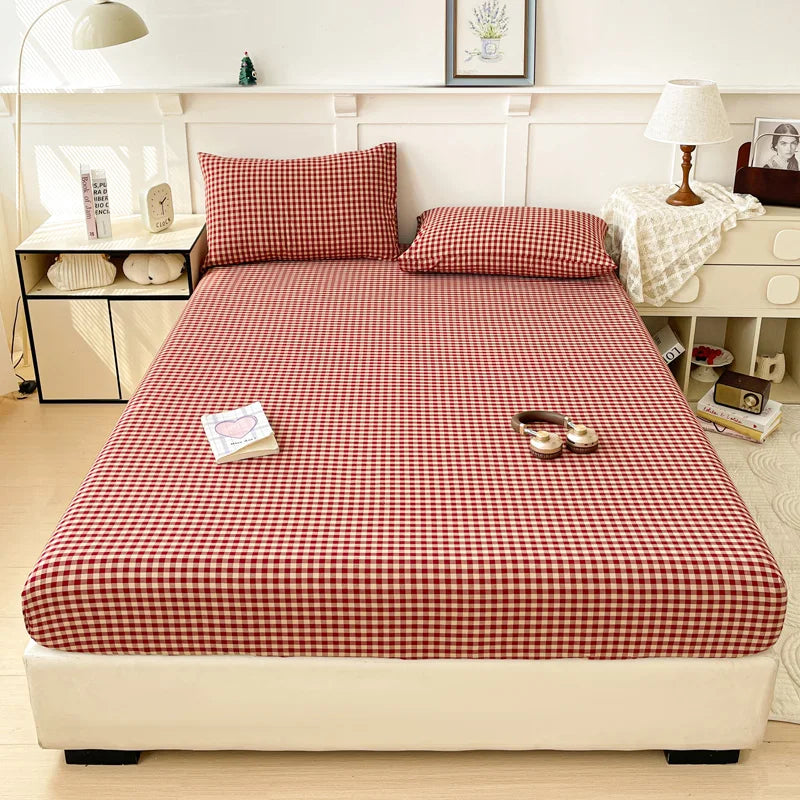 Pure Cotton Fitted Sheet Adults Kids Room Bedsheets Single/Twin/Queen/King Size Bed Cover Soft Mattress Protector