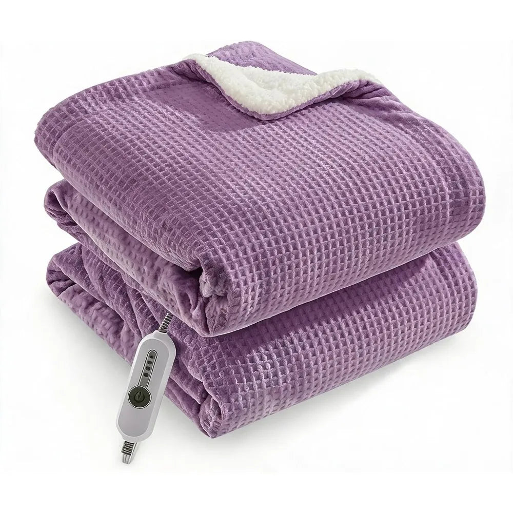 Garvee Ultra Soft Double-Sided Flannel Autumn Winter Blanket Heated Throw Blanket for Warm Bed Solid Cozy Nap Throw Electric Blanket for Sofa