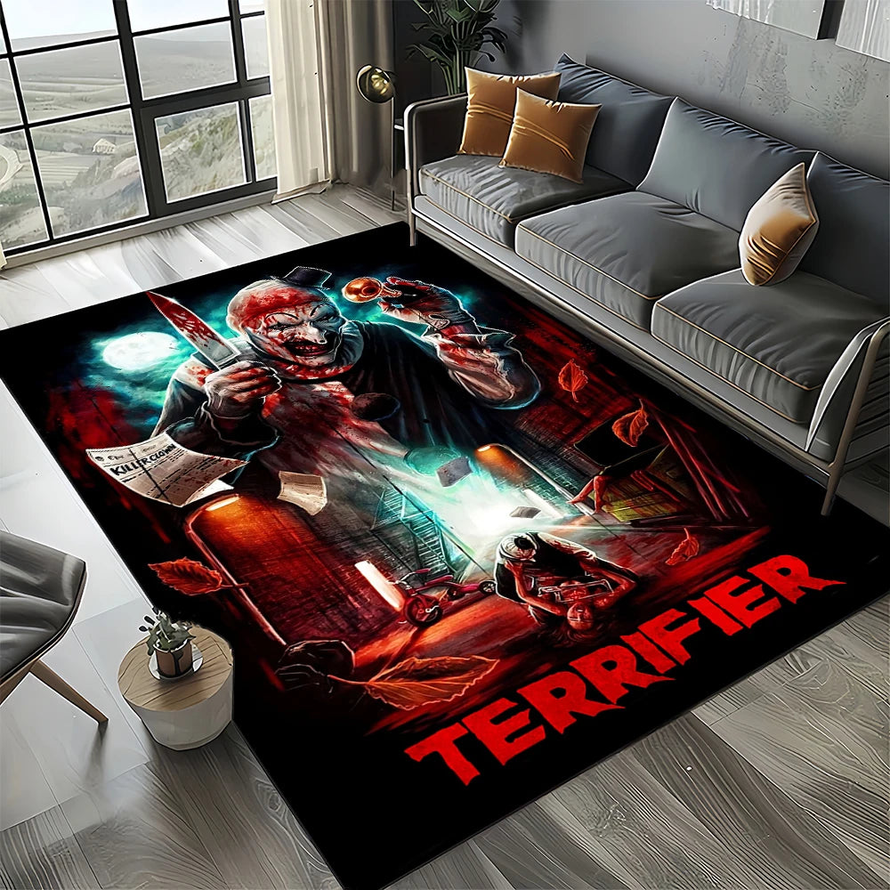 27 Style Terrifier Horror Movie Halloween Gift Area Rug Carpet for Living Room Bedroom Home Decor,kids Non-slip for Sofa Doormat