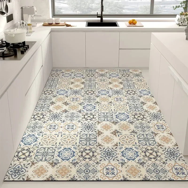 Pvc Kitchen Carpet Waterproof Floor Mat Leather Non-slip Floor Mats Large Area Rug Home Decoration