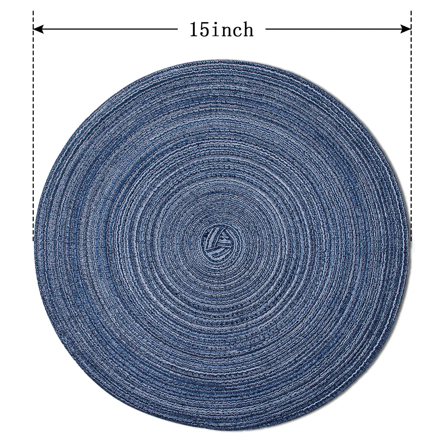Round Braided Placemats Set of 4 Place mats for Dining Tables Woven Heat Resistant Table Mats